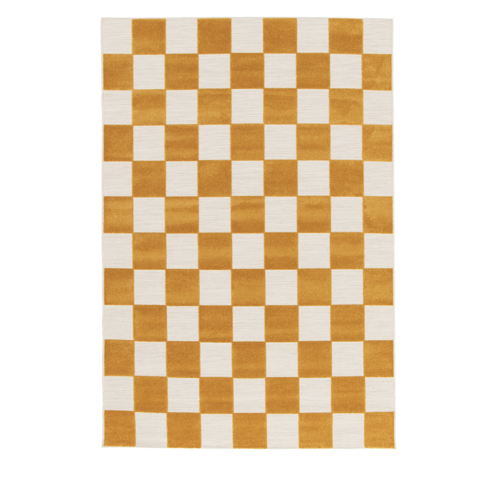 Addo I - Tapis intérieur et extérieur à motif géométrique - Couleur - Jaune moutarde, Dimensions - 1