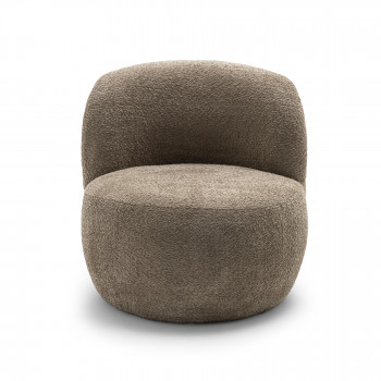 Mo - Fauteuil rond en tissu bouclette