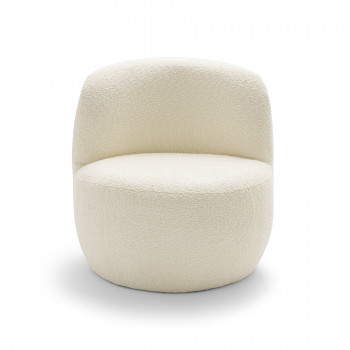 Mo - Fauteuil rond en tissu bouclette