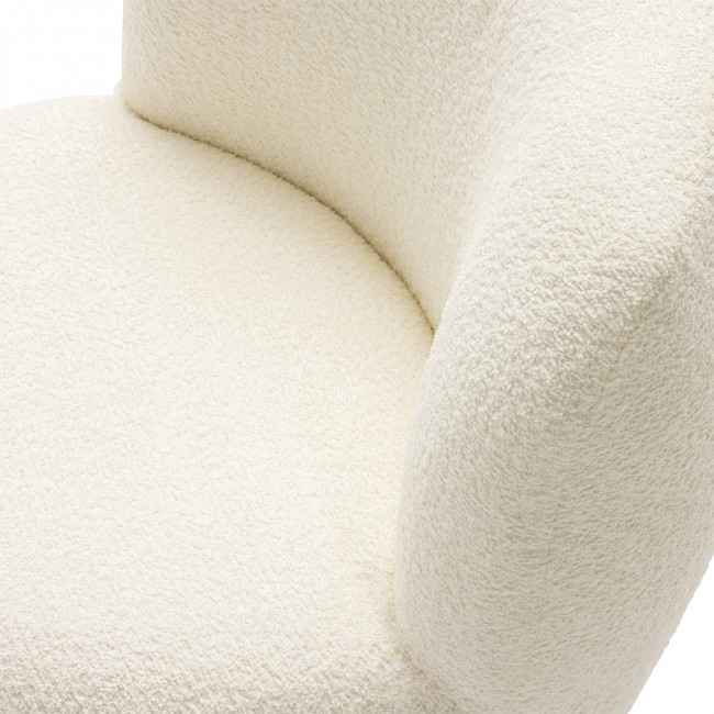 Mo - Fauteuil rond en tissu bouclette