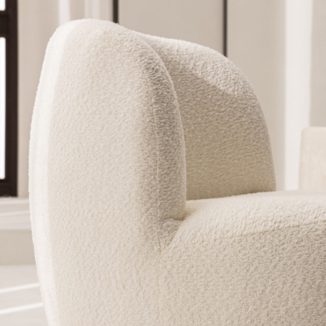 Mo - Fauteuil rond en tissu bouclette