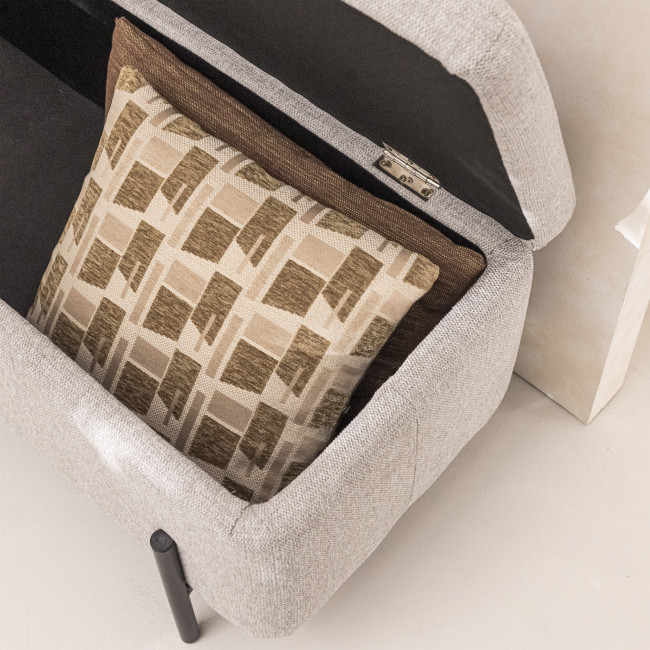 Kos - Banc coffre en tissu et métal L100cm