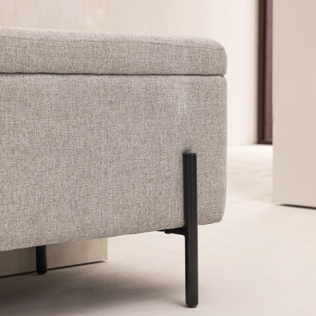 Kos - Banc coffre en tissu et métal L100cm