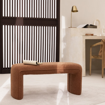 Full - Banc rembourré en tissu bouclette L100cm