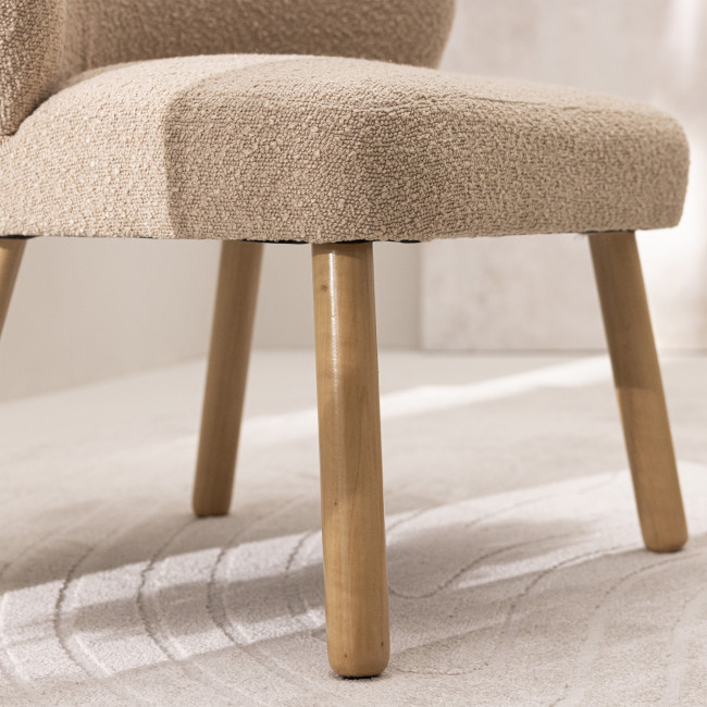 Raph - Fauteuil en tissu bouclette et bois