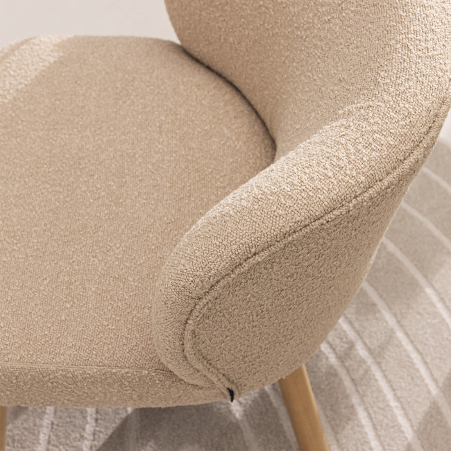 Raph - Fauteuil en tissu bouclette et bois