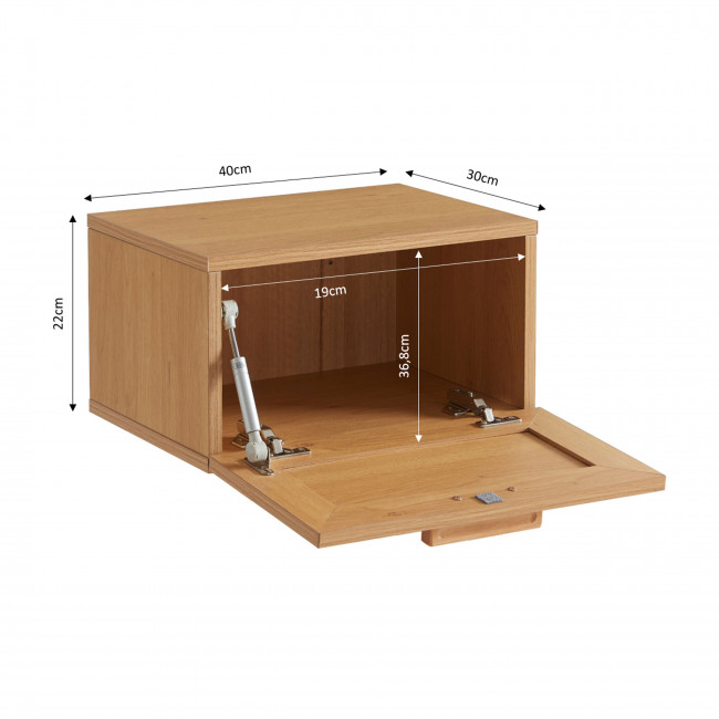 June - Lot de 2 tables de chevet murales avec rangement en bois et cannage