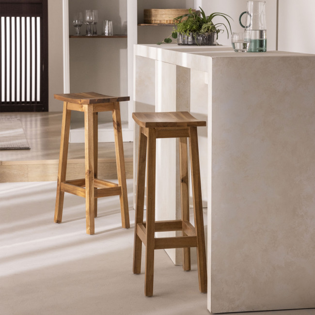 Hanotilo - Tabouret de bar 66cm en acacia