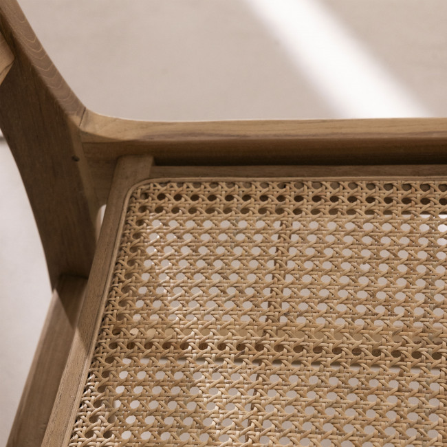Basuki - Lot de 2 chaises en teck et cannage