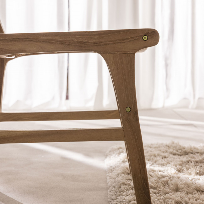 Basuki - Lot de 2 chaises en teck et cannage