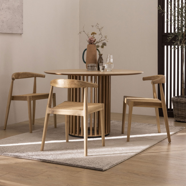 Bunga - Lot de 2 chaises en teck et cannage