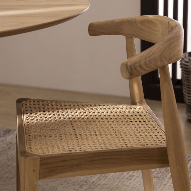 Bunga - Lot de 2 chaises en teck et cannage