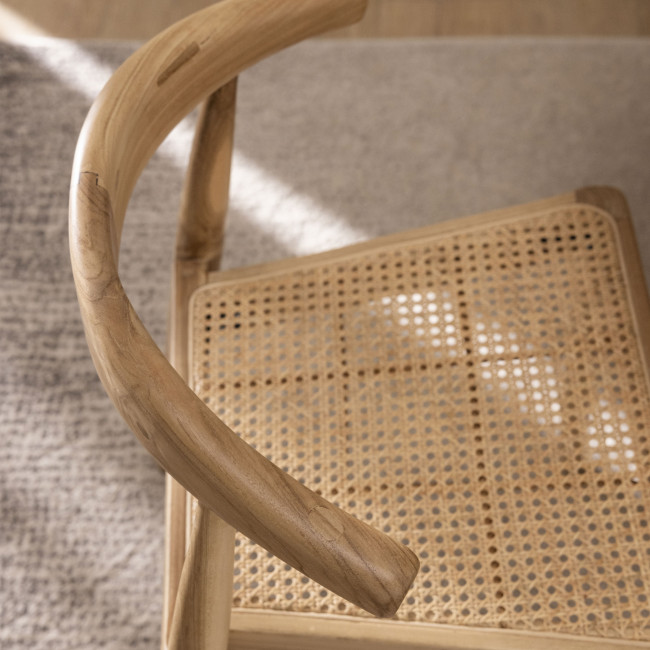 Bunga - Lot de 2 chaises en teck et cannage