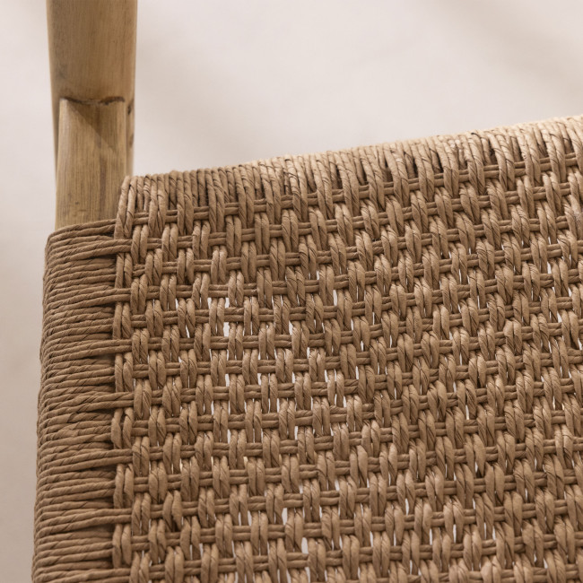 Buri - Lot de 2 fauteuils de bar en teck et corde tressé H65cm