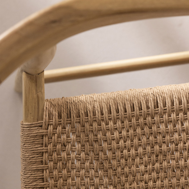 Buri - Lot de 2 fauteuils de bar en teck et corde tressé H65cm