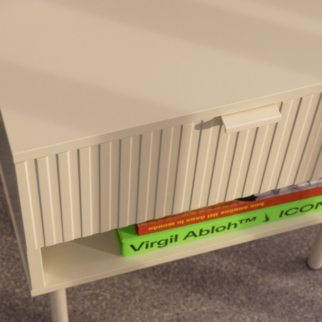 Molly - Table de chevet 1 tiroir, 1 niche en bois et métal