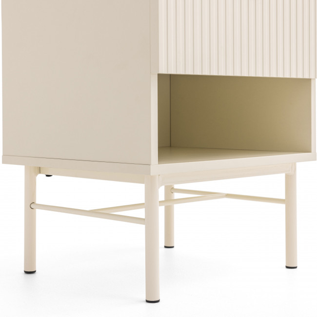 Molly - Table de chevet 1 tiroir, 1 niche en bois et métal