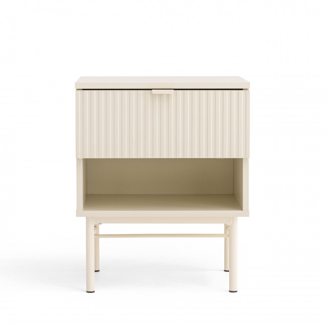 Molly - Table de chevet 1 tiroir, 1 niche en bois et métal