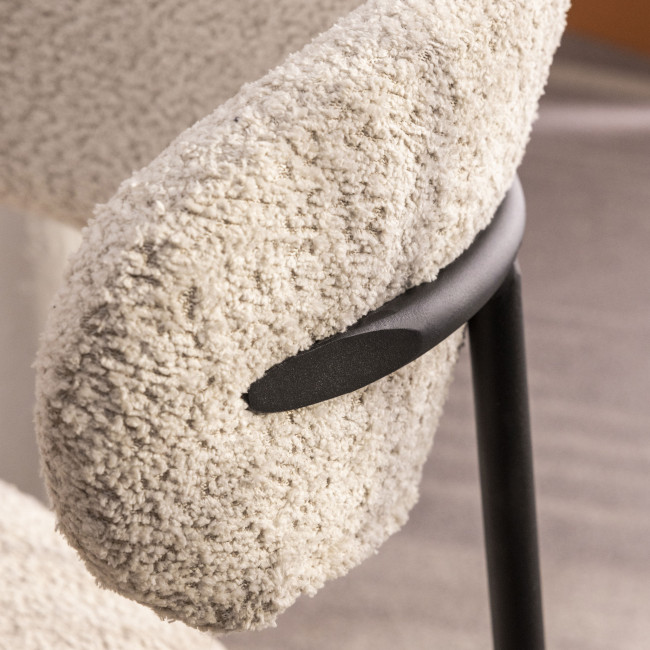 Ester - Lot de 2 chaises en tissu bouclette et métal