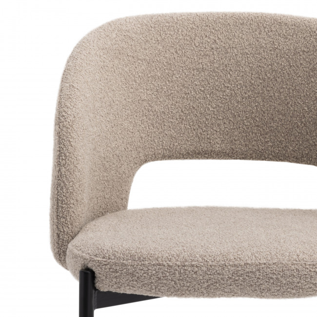 Soren - Lot de 2 chaises en tissu bouclette et métal