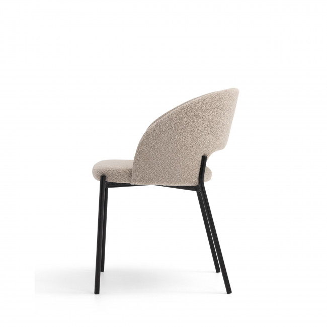 Soren - Lot de 2 chaises en tissu bouclette et métal