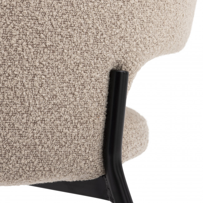 Soren - Lot de 2 chaises en tissu bouclette et métal