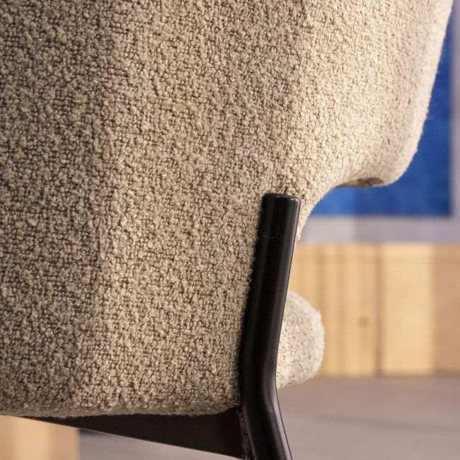 Soren - Lot de 2 chaises en tissu bouclette et métal