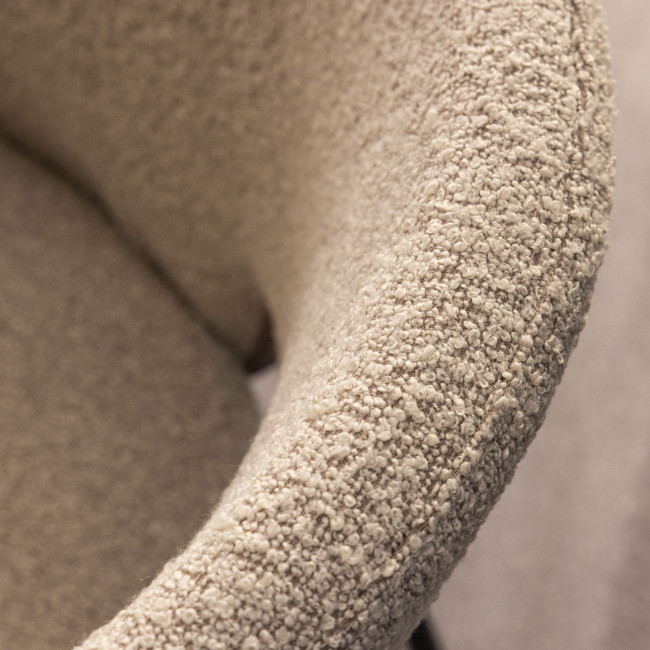 Soren - Lot de 2 chaises en tissu bouclette et métal