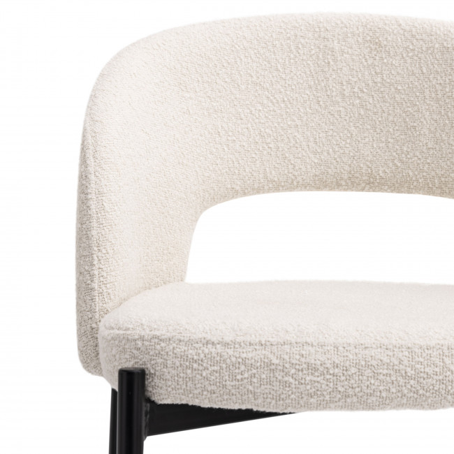 Soren - Lot de 2 chaises de bar en tissu bouclette et métal 65cm