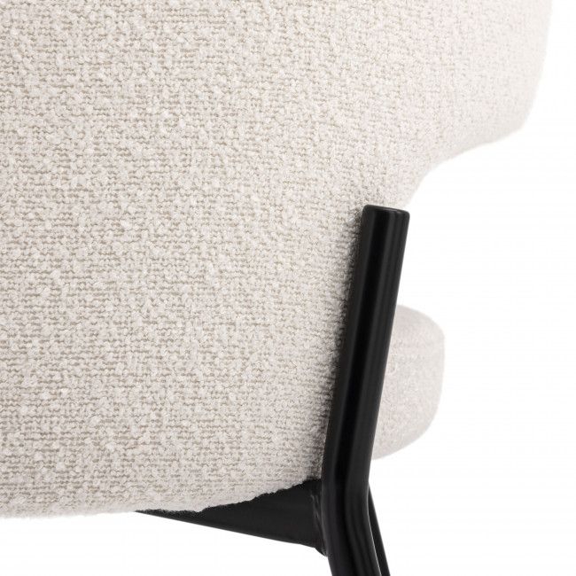 Soren - Lot de 2 chaises de bar en tissu bouclette et métal 65cm