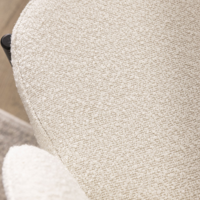 Soren - Lot de 2 chaises de bar en tissu bouclette et métal 65cm