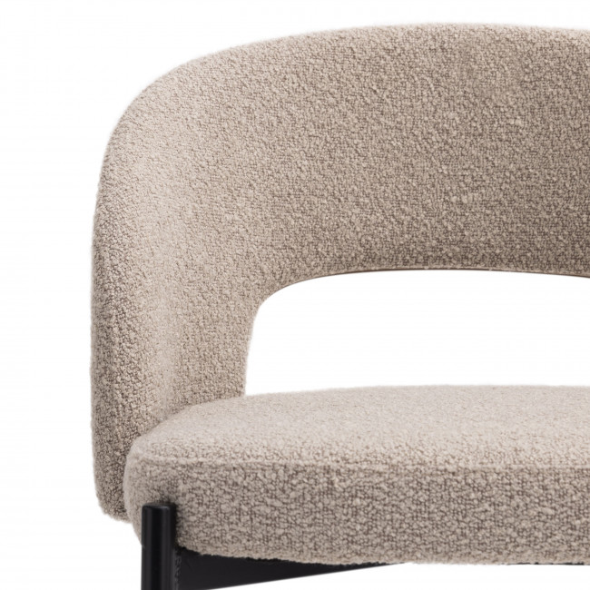 Soren - Lot de 2 chaises de bar en tissu bouclette et métal 65cm