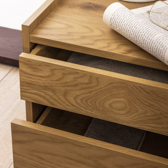 Since - Table de chevet 2 tiroirs en bois