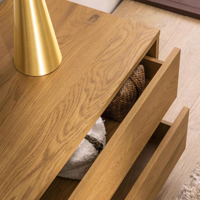 Since - Meuble tv 2 tiroirs, 2 niches en bois L180cm