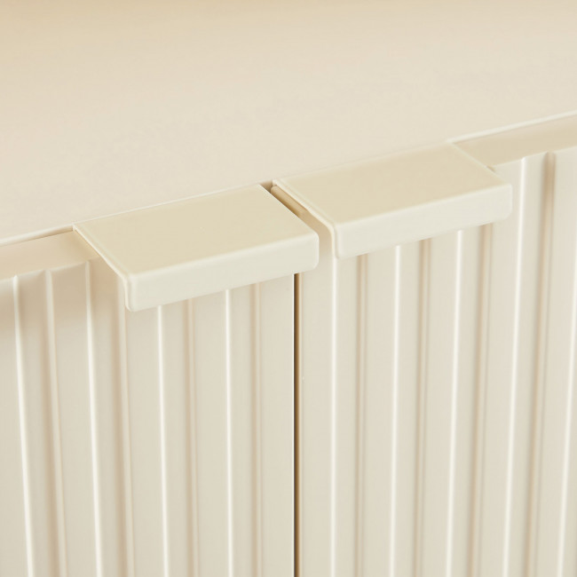 Molly - Bibliothèque 4 niches, 2 portes en bois et métal H180cm