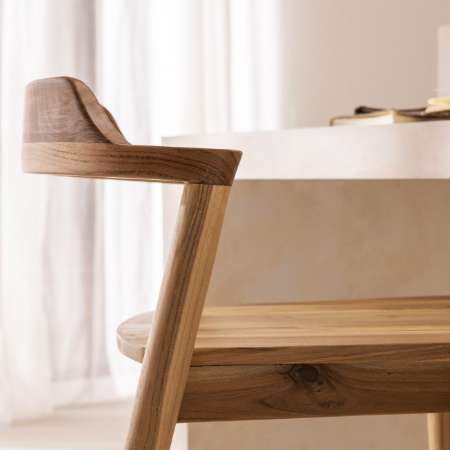 Joko - Lot de 2 chaises de bar en teck H65cm