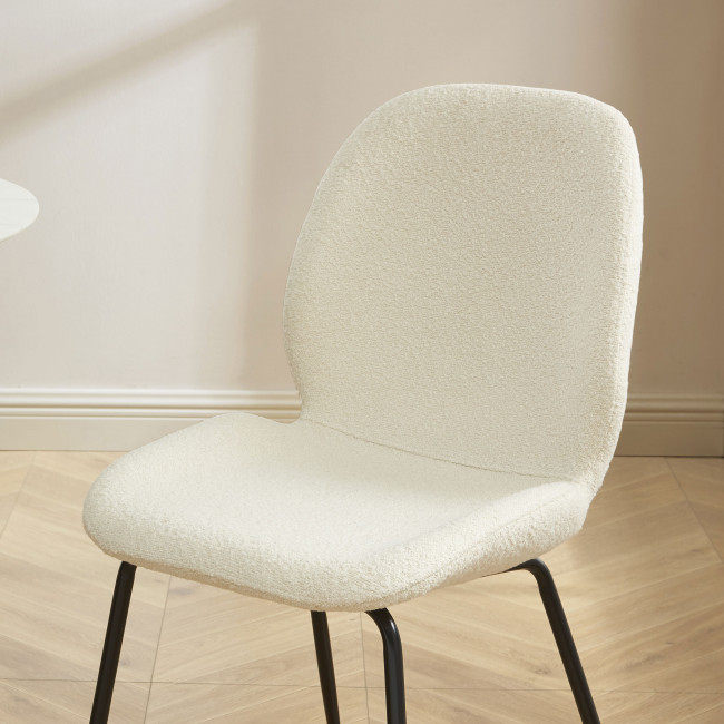 Ray - Lot de 2 chaises en tissu bouclette et métal