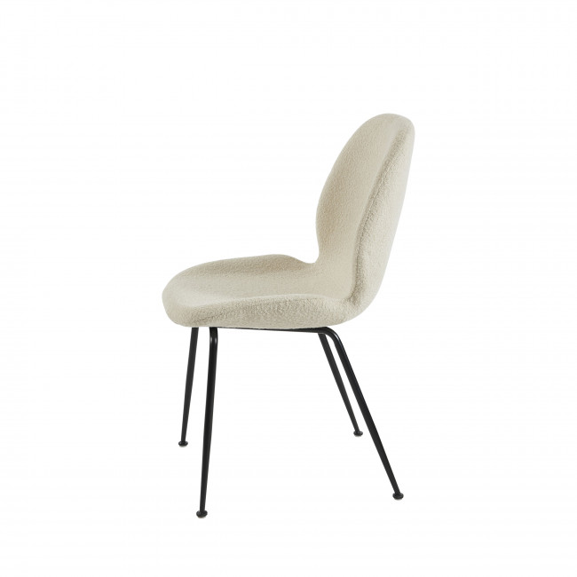 Ray - Lot de 2 chaises en tissu bouclette et métal