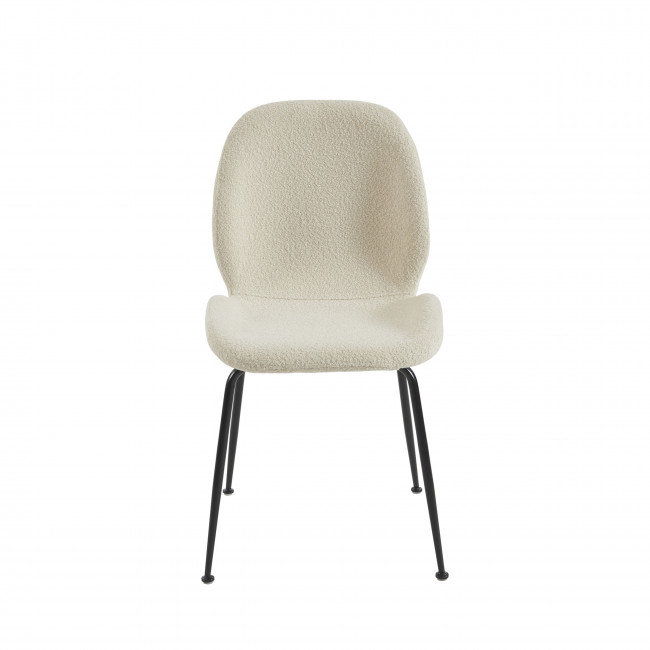 Ray - Lot de 2 chaises en tissu bouclette et métal