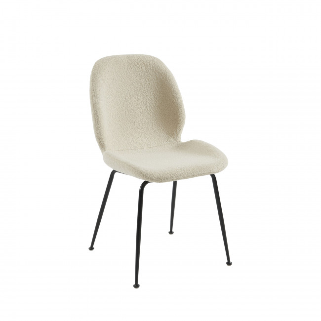 Ray - Lot de 2 chaises en tissu bouclette et métal