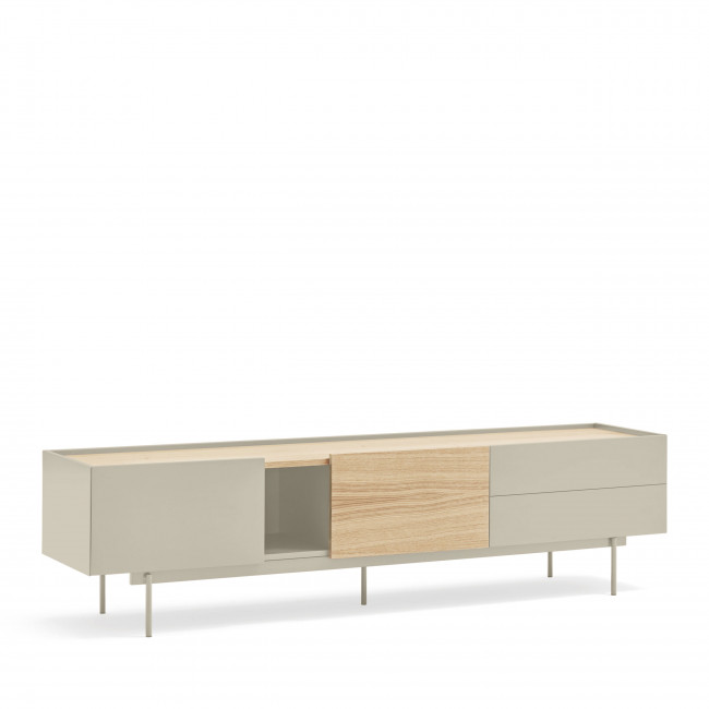 Otto - Meuble TV 2 portes, 2 tiroirs en bois L180 cm