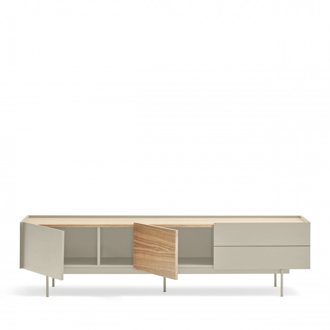 Otto - Meuble TV 2 portes, 2 tiroirs en bois L180 cm