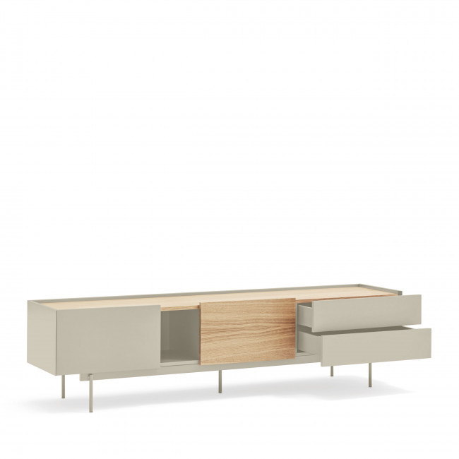 Otto - Meuble TV 2 portes, 2 tiroirs en bois L180 cm