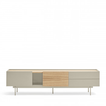 Otto - Meuble TV 2 portes, 2 tiroirs en bois L180 cm