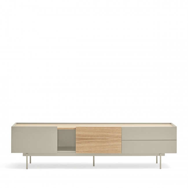 Otto - Meuble TV 2 portes, 2 tiroirs en bois L180 cm