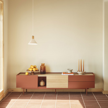 Otto - Meuble TV 2 portes, 2 tiroirs en bois L180 cm