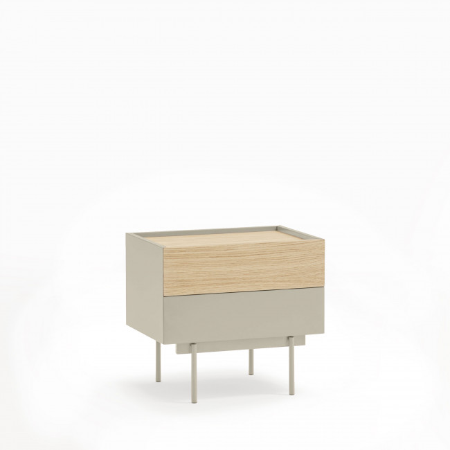 Otto - Table de chevet 2 tiroirs en bois