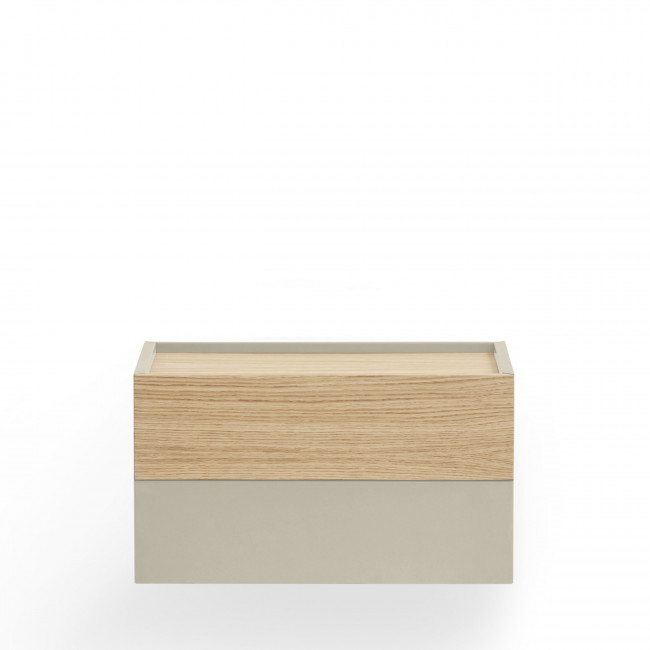 Otto - Table de chevet murale 2 tiroirs en bois