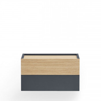 Otto - Table de chevet murale 2 tiroirs en bois