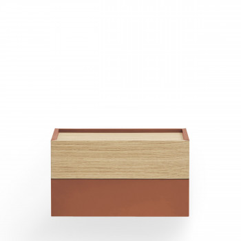 Otto - Table de chevet murale 2 tiroirs en bois